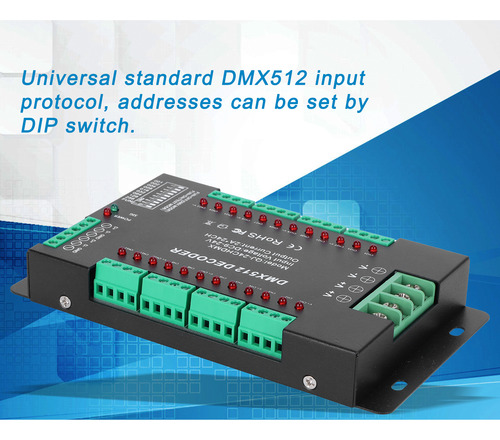 Controlador De Decodificação 24 Canais Dmx512 Led Color Rgb