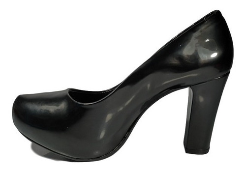 Sapato Scarpin Mixage Nude E Preto Verniz Meia Pata | Mercado Livre