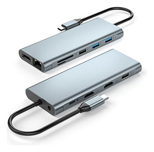 Estación Docking Usb C Dual Monitor 12 En 1 Macbook Y