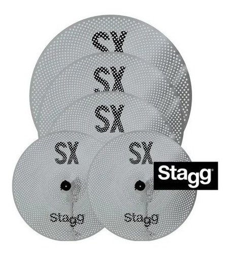 Imagem 2 de 3 de Pratos Bateria Silenciosos Kit 14' 16' 18' 20' Stagg C/ Bag