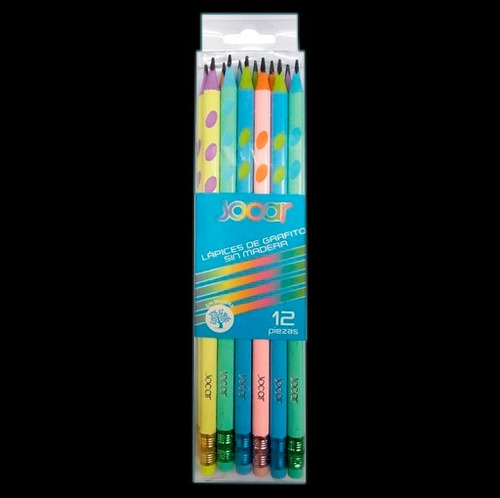 3 Cajas De Lápices De Grafito Sin Madera Jocar 12 Pz C/u Grafito