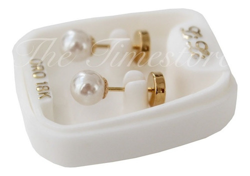 Aros Abridores Oro Lili 18k Perla 5mm Li-111 - Envio Gratis