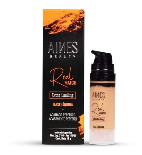 Base Líquida Aines Beauty Real Match Extra Lasting 18g