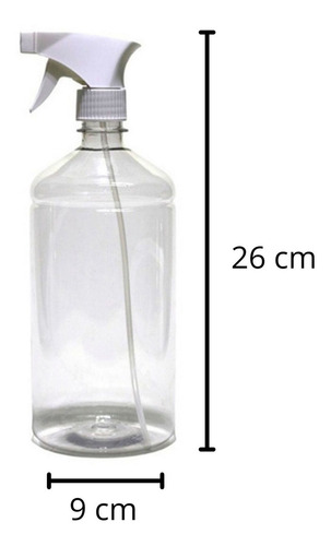 3 Frasco Borrifador Spray 1000ml Cilíndrico Gatilho