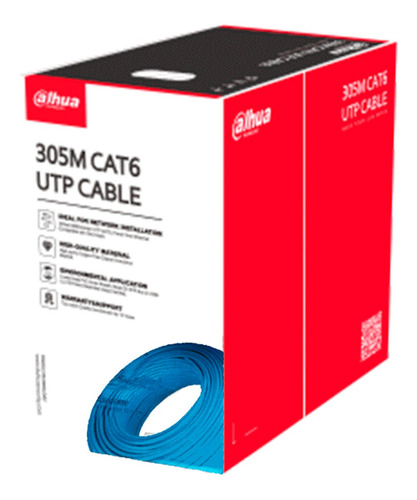 Bobina De Cable Utp 100% Cobre/ Cat 6/ Color Azul 305 Metros