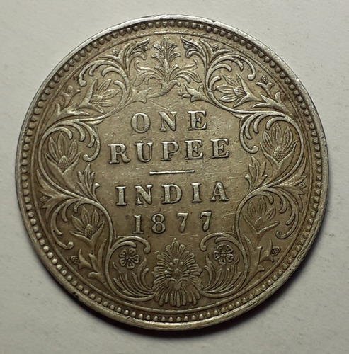 India Britanica - 1 Rupia 1877 - Km 492 (ref 199)