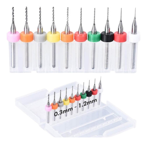 Kit 10 Brocas 0,3 A 1,2mm Para Mini Micro Retifica Furadeira