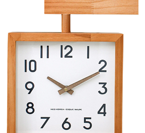 Reloj Colgante De Doble Cara, Reloj De Color Madera Oscura