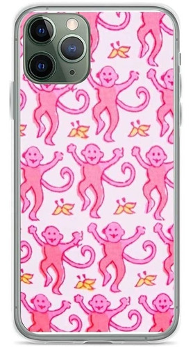 Funda Para iPhone 11 6.1 Transparente Monos Rosa