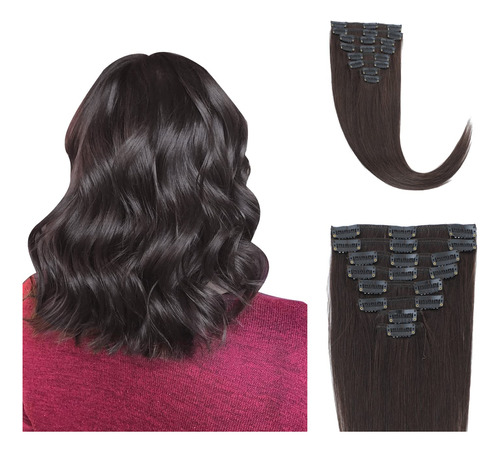 Anry Extensiones De Cabello Humano Real Con Clip De 12 Pulga