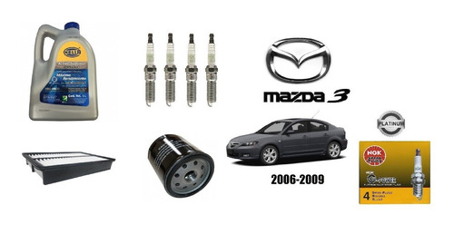 Kit Afinacion Mazda 3 06-09 2.0 L  Ngk Platino Sintetico