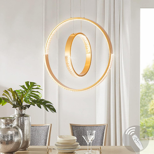 Lámpara Led De 2 Anillos De Luz De Techo Moderna De Altura A