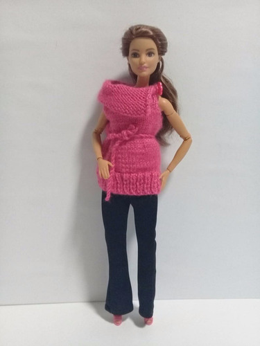 Imagen 2 de 6 de Vestido Suéter Para Barbie /conjunto Único Para Barbie ,ropa