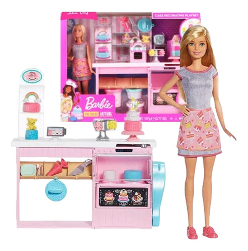 Muñeca Barbie Chef De Pasteles Set Juego Cocina, Accesorios
