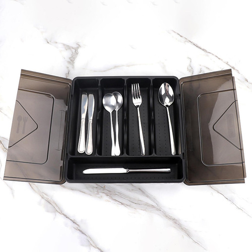 Bandeja Para Cubiertos, Organizador De Cubiertos Con Tapa,