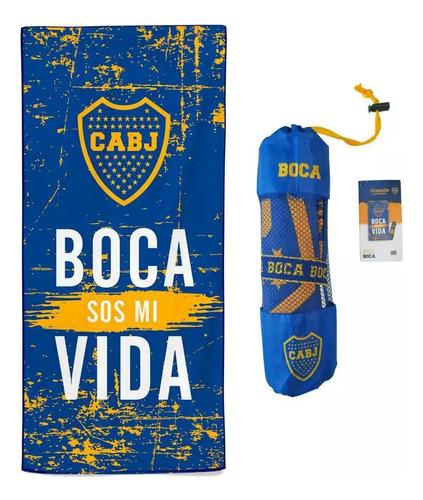 Toallon Secado Rapido Microfibra Boca Juniors 150x70 Color BocaSosMiVida Liso