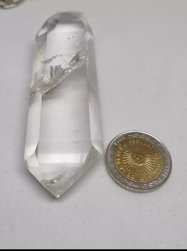 Cuarzo Cristal Biterminal De 8.5 Cms X2.5 Y 7.6 Cms De Circ.