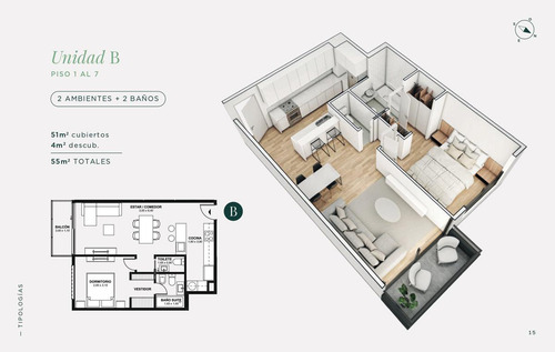 Departamento De 2 Ambientes Con Balcón En Pozo A Estrenar En Venta En Vicente Lopez