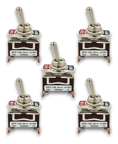 Switch Interruptor Cola De Rata 1 Paso 15a  (5 Pack)