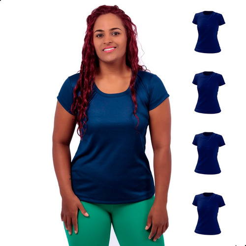 Kit 5 Camisetas Básicas Feminina Babylook Tecido Dry Premium