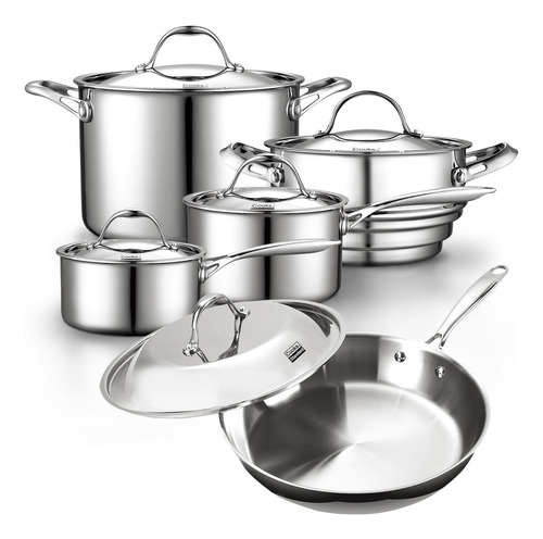 Juego Utensilios Cocina Acero Inoxidable 10 Piezas 500c
