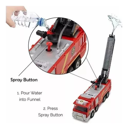 Camión De Bomberos For Niños Con Agua Pulverizada Y Sonido