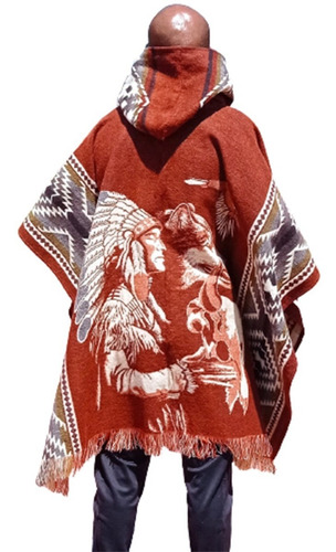 Imagen 2 de 7 de Maxiruana Hombre Lana Alpaca Urbana Con Capota Lobo Liviana