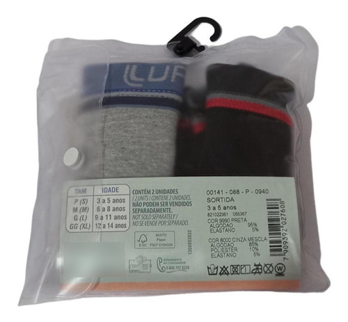 Imagem 7 de 7 de Kit 10 Cuecas Box Boxer Infantil Lupo Kids Algodão Masculina