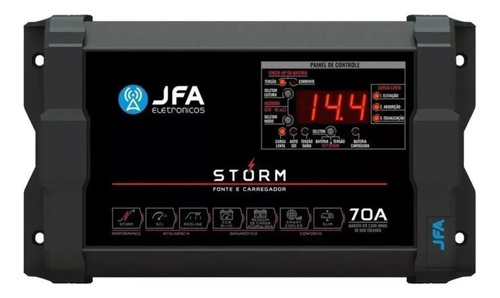 Fonte Carregador Jfa 70a Storm Slim Bivolt C/ Voltímetro Ful