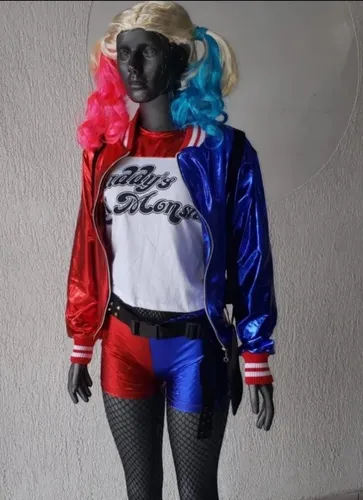 Fantasia Arlequina Coringa Esquadrao Macacao Halloween Luxo