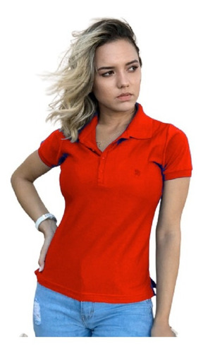 Camiseta Polo Feminina Vermelha