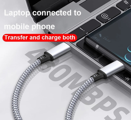 Cable Tipo C A Tipo C 8 Metros Carga Rapida 60w Reforzado