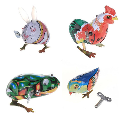 Hx Hx4x Juguete De Hojalata Vintage Wind-up Rana Saltarina