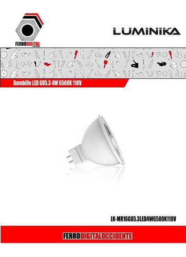 Imagen 2 de 4 de Bombillo Led Gu5.3 4w 6500k 110-240v Luminika