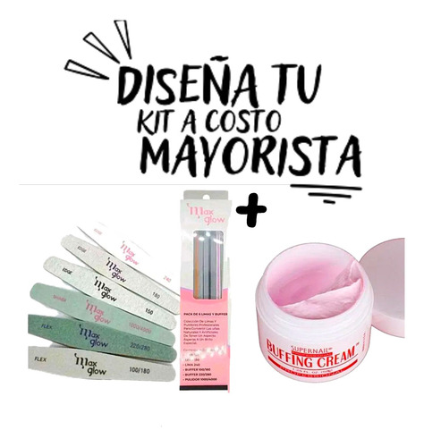 Set Limas Buffer Uñas Manicure Con Pulidora Max Glow