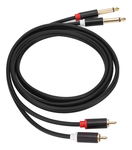 Cable Ts Dual A Doble De 1/4 Pulgadas, 4,9 Pies Y 6,35 Mm, 2