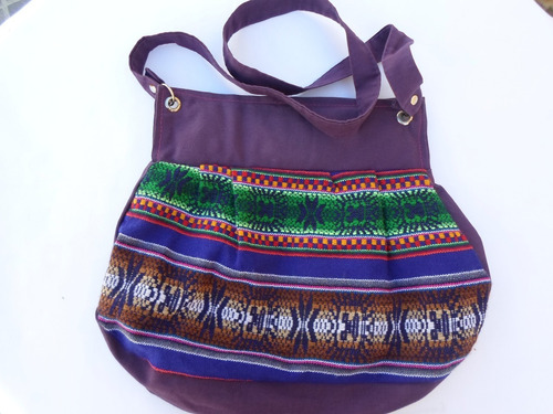 Bolso Bandolera Artesanal En Tela