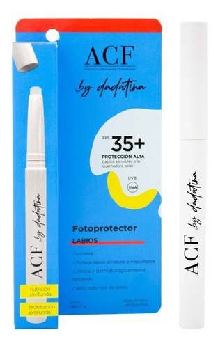 Acf By Dadatina Camuflaje Fotoprotector Labios Fps 35+