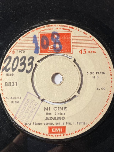 Vinilo Single De Adamo  Mi Cine (c81