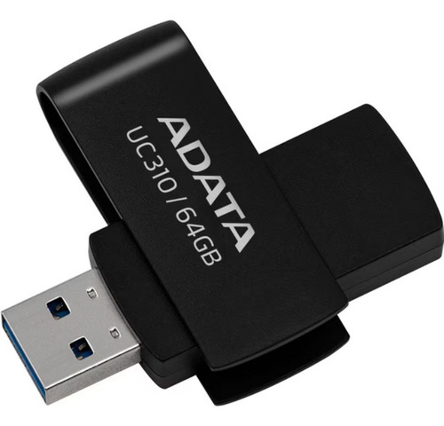 Memoria Usb 3.2 64gb Adata Uc310 Negro, Uc310-64g-rbk