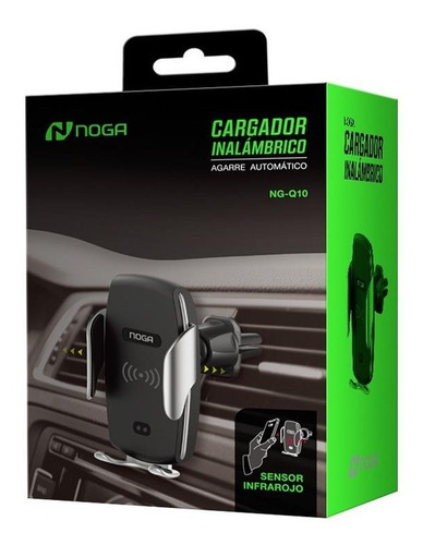 Imagen 3 de 10 de Soporte Y Cargador Inalambrico Auto Porta Celular Noga Q10 E
