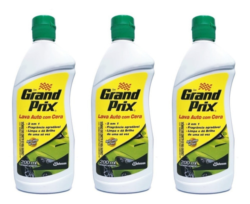 Imagem 1 de 2 de Kit Lava Auto Grand Prix Com Cera 200ml 3 Unidades