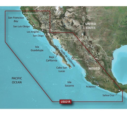 Mapa Garmin Bluecharts G2 Us021r Pacífico-california