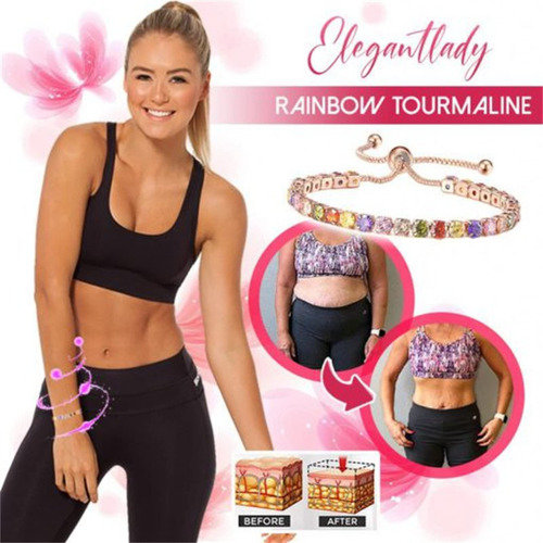 Pulsera Iónica De Cristal B Con Circonitas Redondas De Color