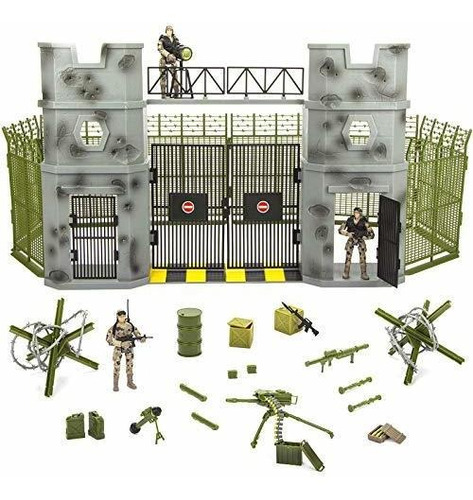 Haga Clic N Play Base Militar De 51 Piezas Conjunto Jue...