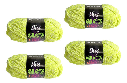 4 Piezas De Hilo Que En La Oscuridad, Verde Fluorescente