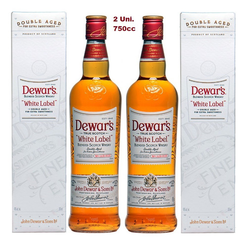 Whisky Dewar`s White Label 750cc, 2 Botellas