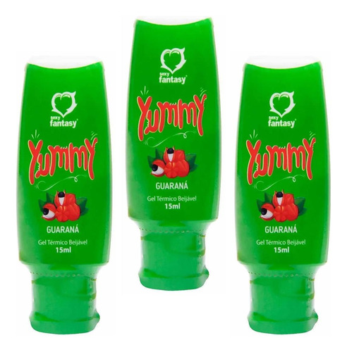 Kit 03 Yummy Gel Térmico Comestível Guaraná Sexy Fantasy