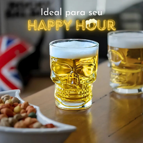 Juego De 4 Jarras De Cerveza De 400 Ml Con Asa, Ideales Para