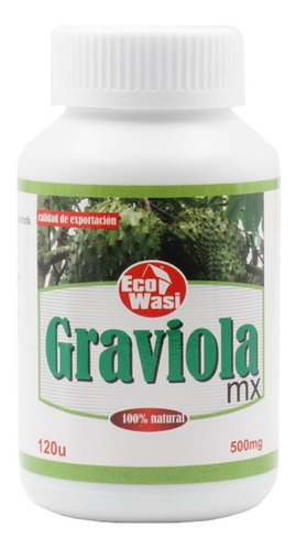 Graviola Mix Eco Wasi (soursop)  120 Cápsulas 500 Mg    Sabor Natural